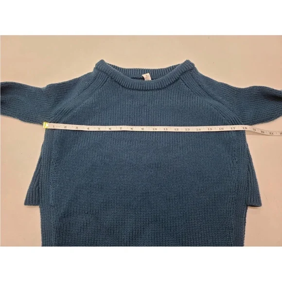 Lululemon Yin To You Sweater Alberta Lake Blue Side Slits 100% Wool Size 4 Women - Picture 5 of 6